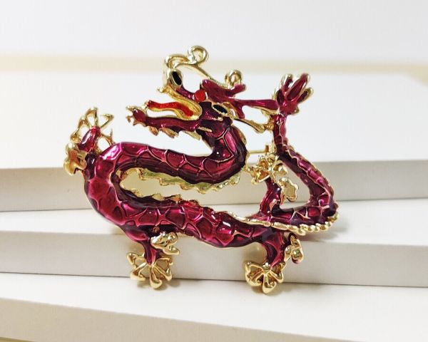 Golden Dragon Brooch